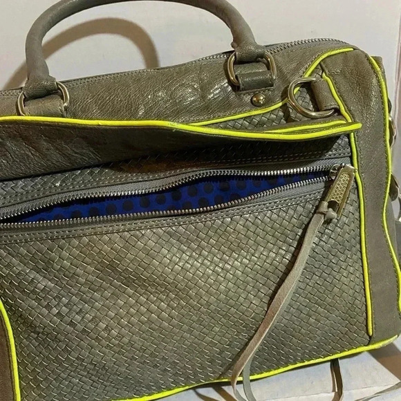 Rebecca Minkoff grey green leather satchel handbag - Picture 14 of 14